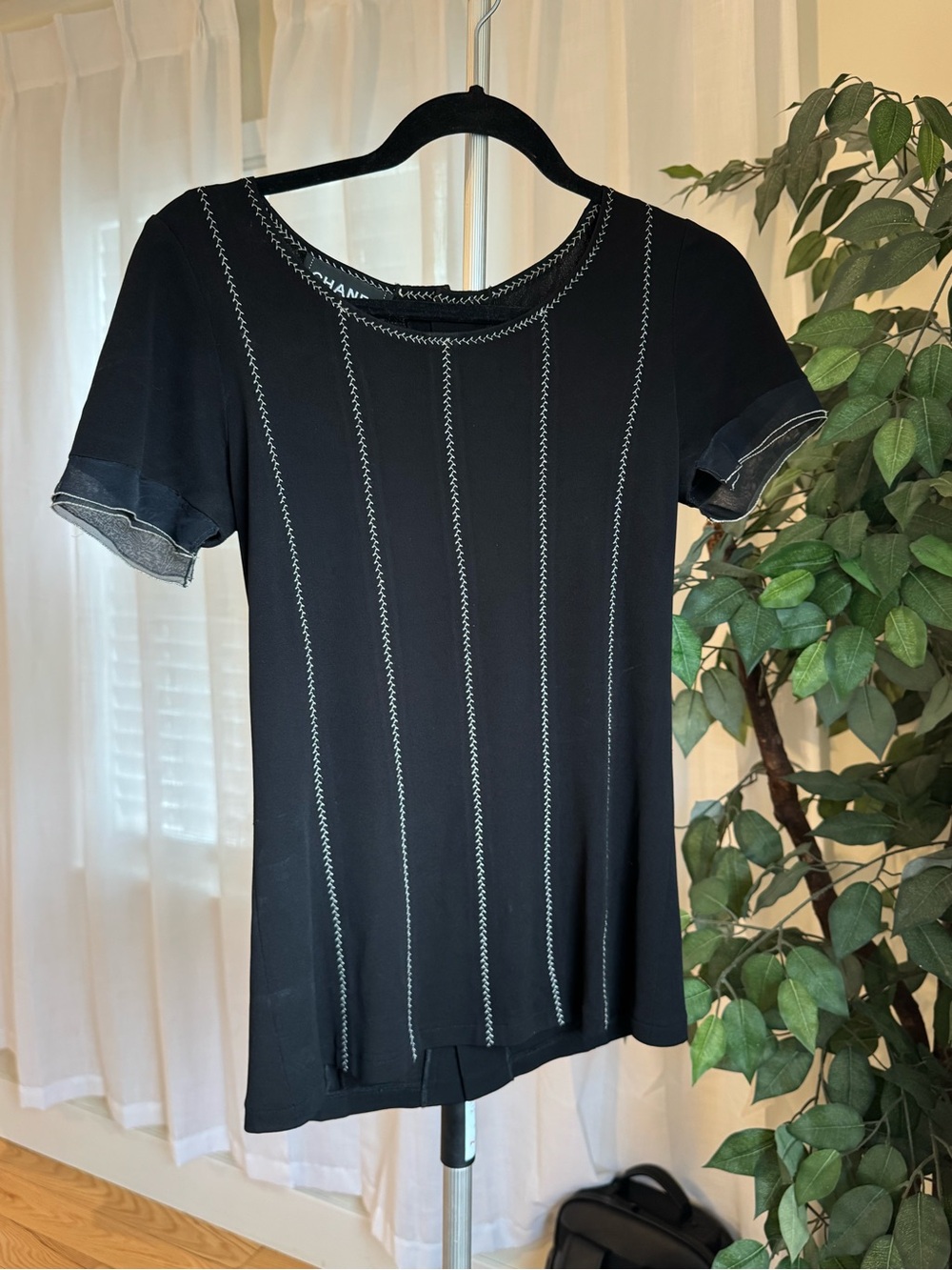 CHANEL Blouse with Contrast Stitching